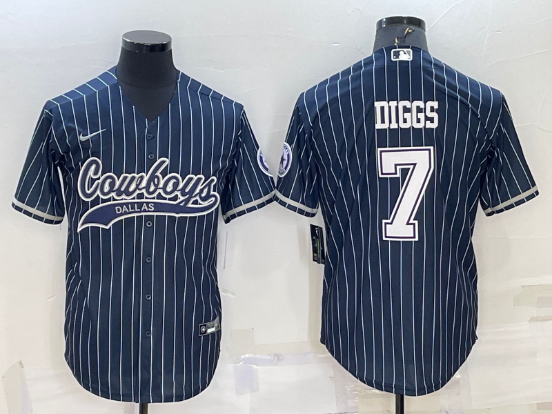 Men's Dallas Cowboys Trevon Diggs #7 Navy Jersey Joint Edition